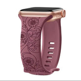 Curea Ceas Apple Watch Silicon Flowers Violet Smoke Anca's Store